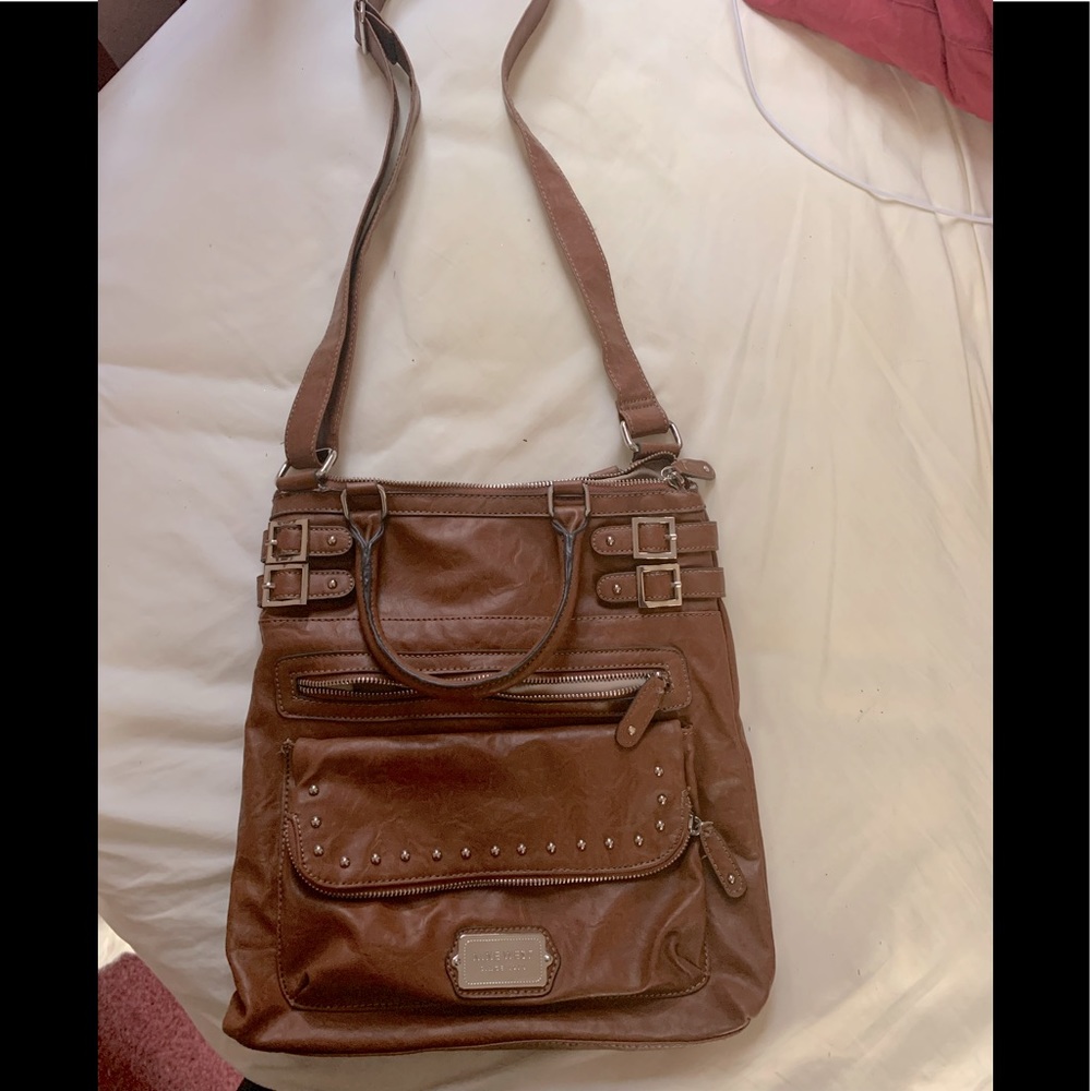 Nine West cross body satchel type bag in brown